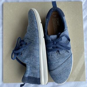 Toms Blue Fabric Upper,lace Up Sneakers